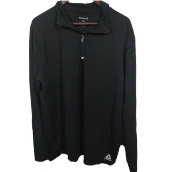Men's Reebok Black Athletic Pullover Jacket - Picture 1 of 11